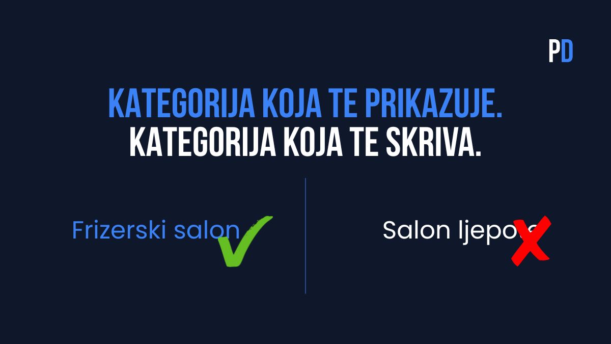 Odabir ispravne kategorije za frizerski salon na Google Business profilu